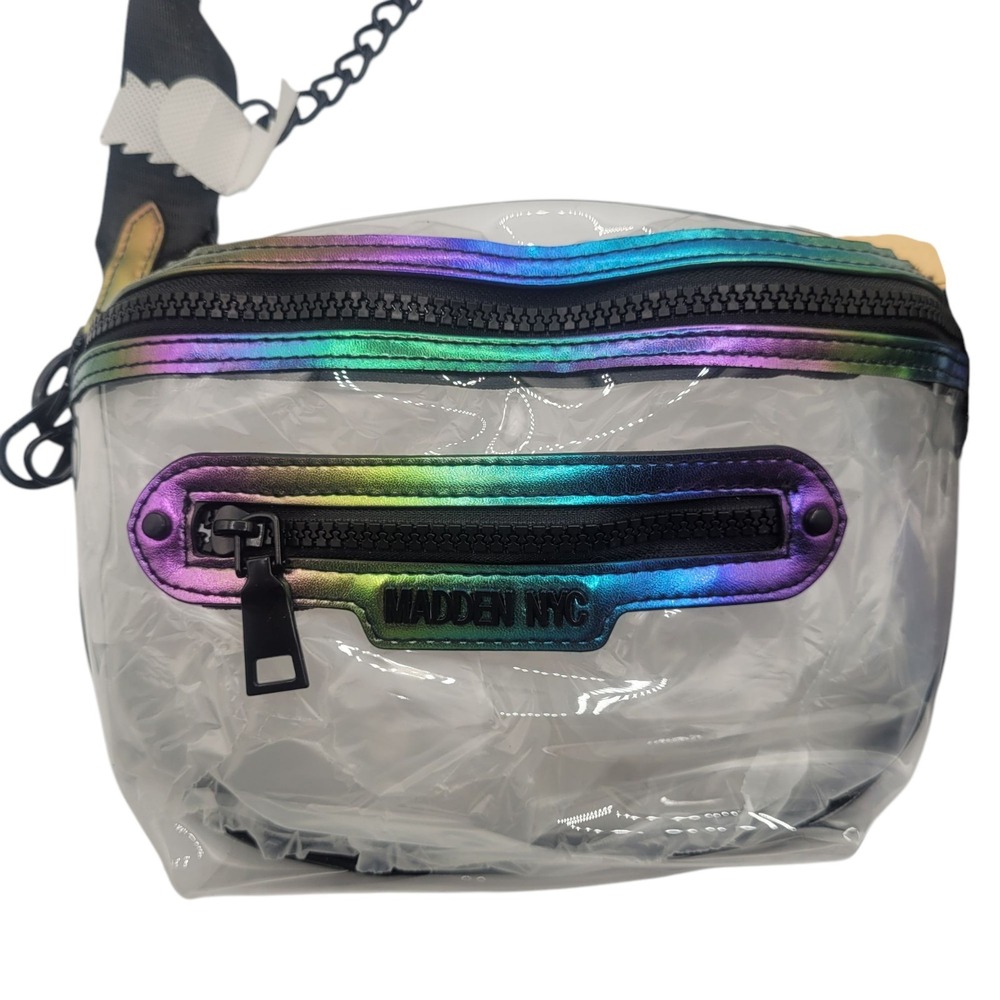 Steve Madden NYC Iridescent Womans Clear Hobo Crossbody Stadium & Arena Approved - Picture 2 of 7